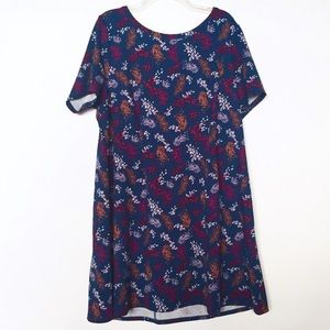 Lane Bryant Leaf Print Tie Back Shirt Dress 18